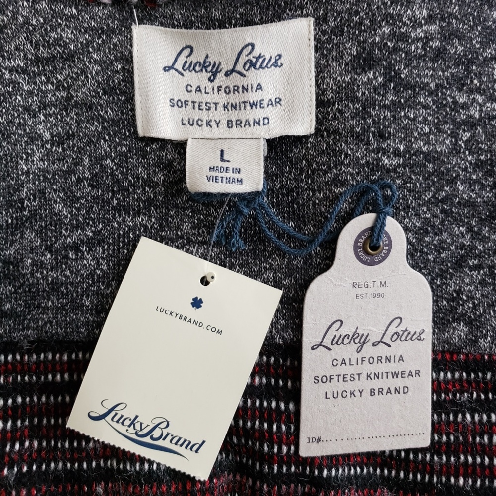 Lucky Brand Open Front Cardigan Sweater *New* Sz L - Picture 2 of 8